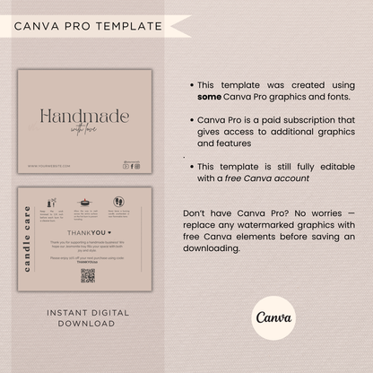 Candle Care Card | Canva Template