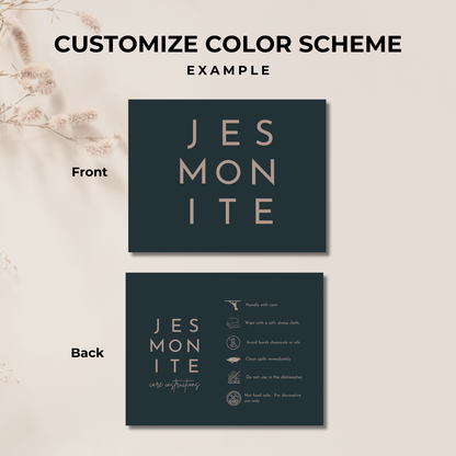 Jesmonite Care Card | Care Card Template | Jesmonite Instructions