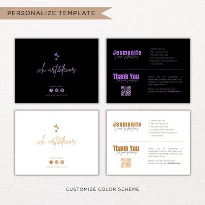 Jesmonite Care Card | Canva Template