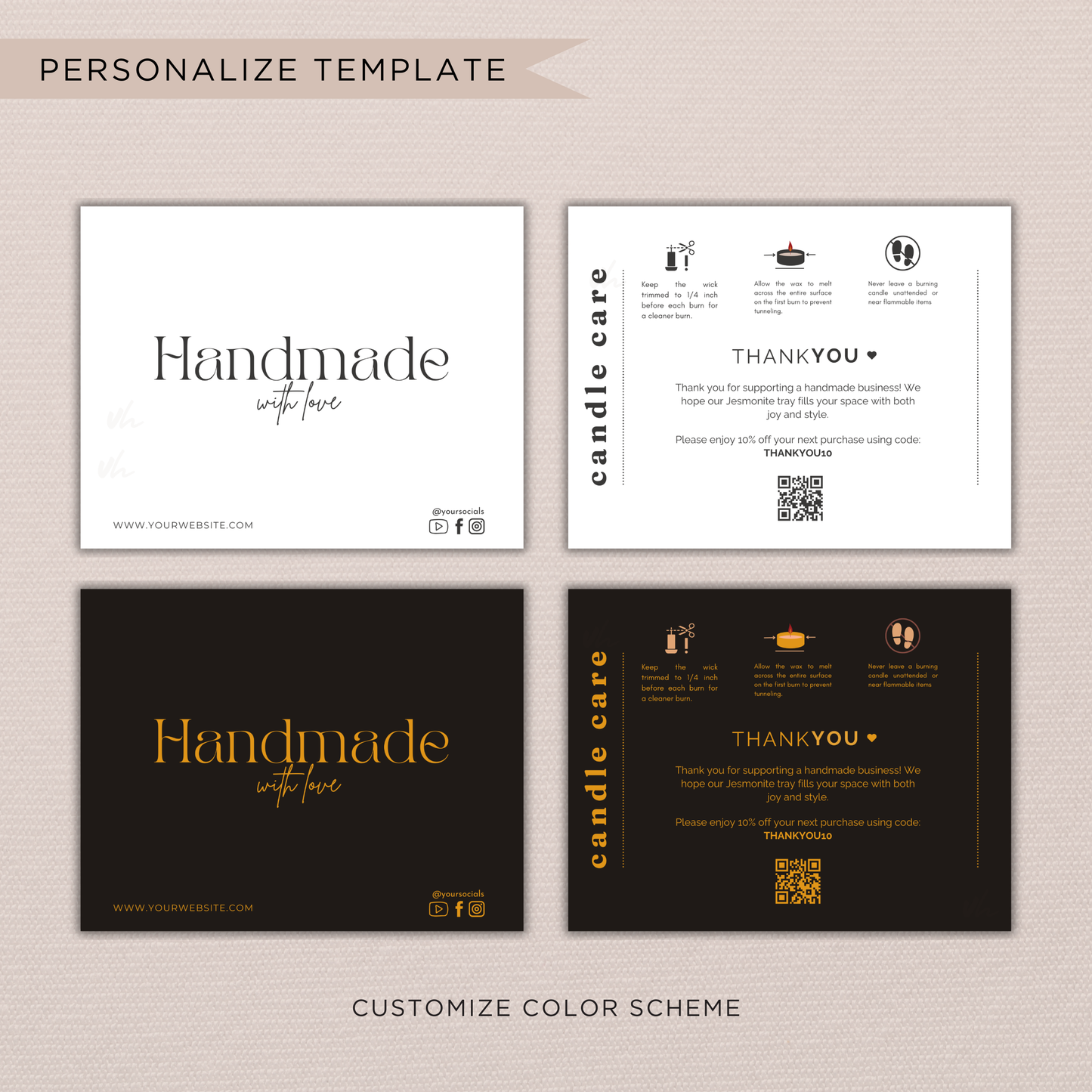 Candle Care Card | Canva Template