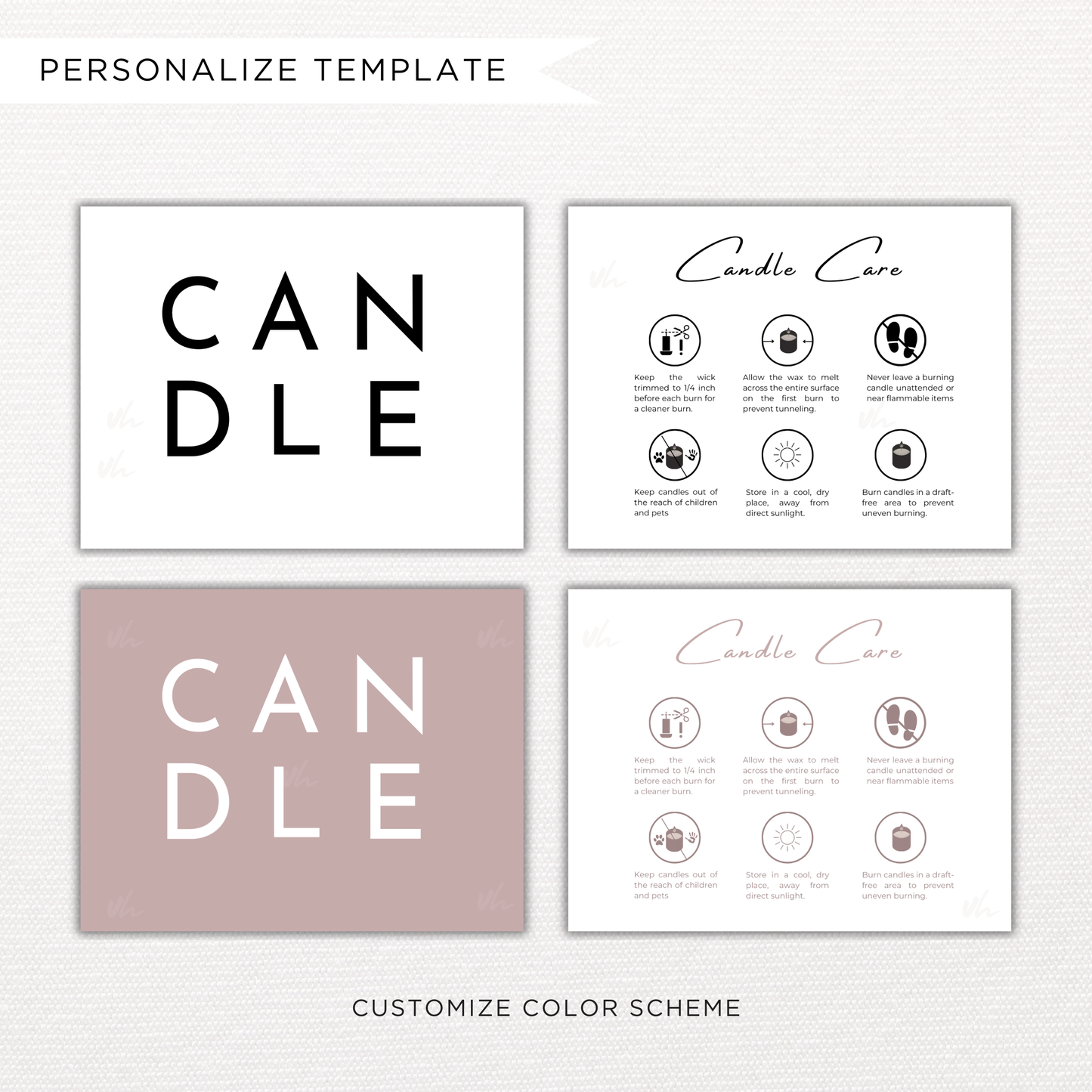 Candle Care Card | Canva Template