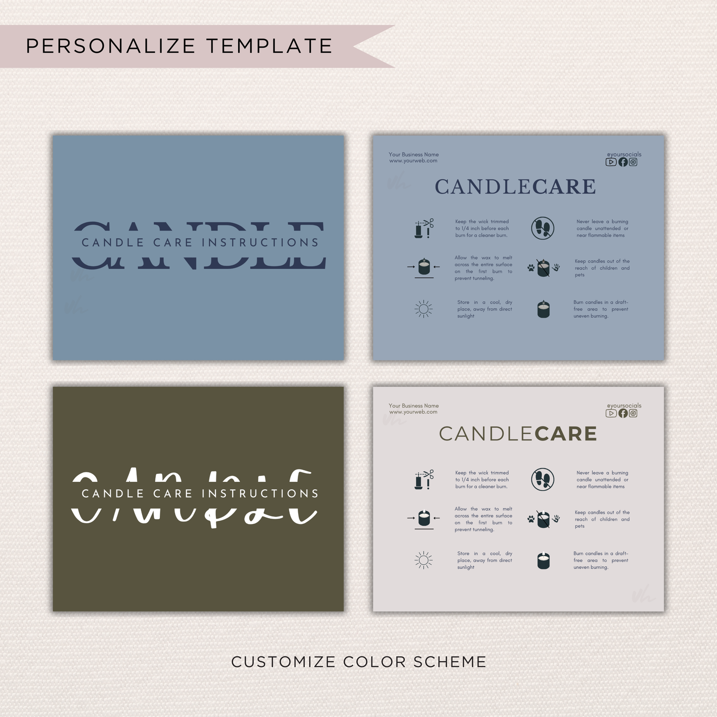 Candle Care Card | Canva Template