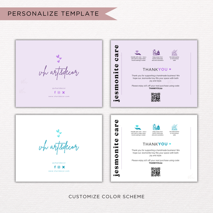 Jesmonite Care Card | Canva Template