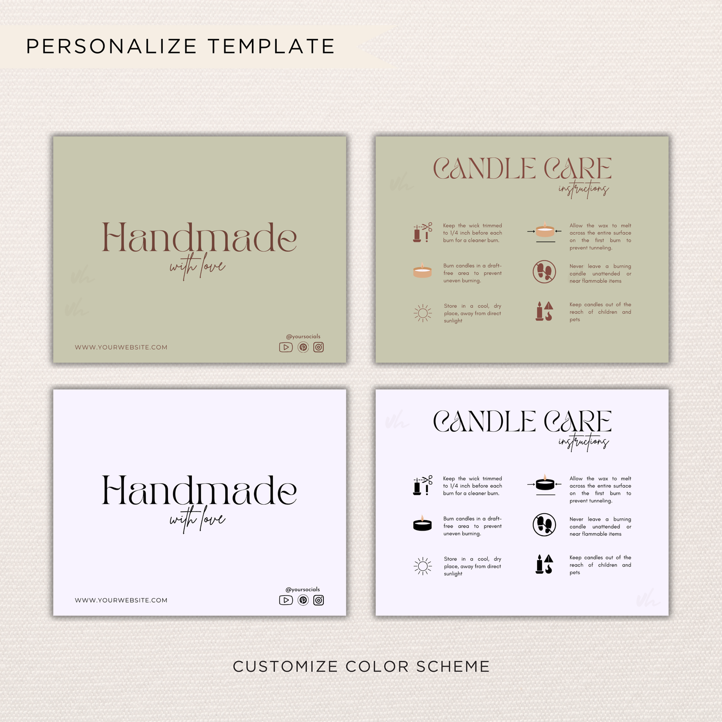 Candle Care Card | Canva Template