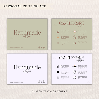 Candle Care Card | Canva Template
