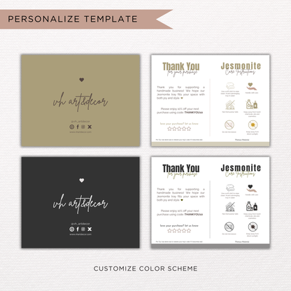 Jesmonite Care Card | Canva Template