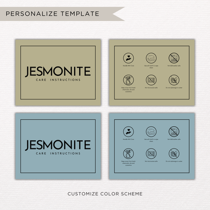 Jesmonite Care Card | Canva Template