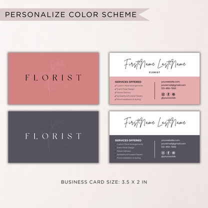 Floral Business Card Template | Florist