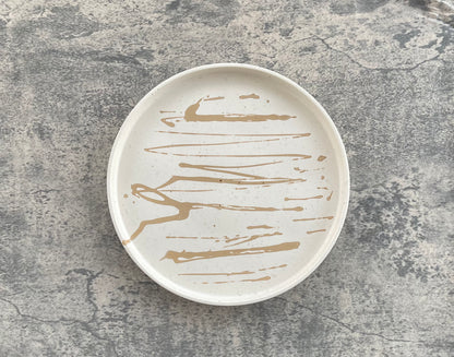 Medium Circle Tray | Beige & Brown