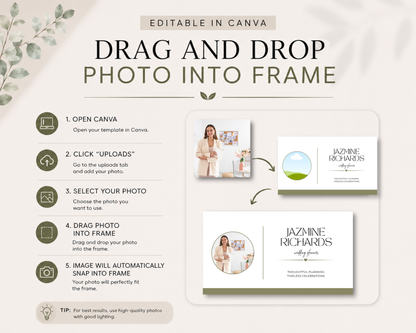 Wedding Planner Business Card | Canva Template