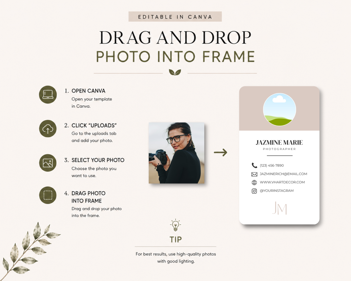 Photography Business Card | Canva Template