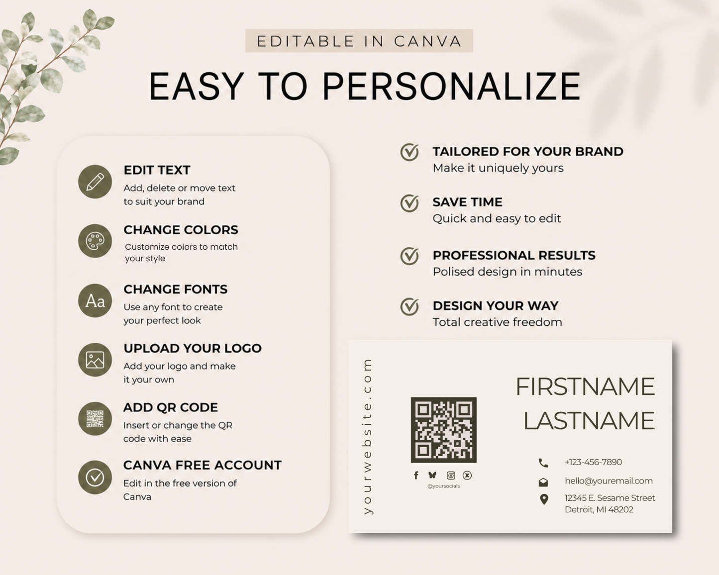 Modern Business Card | Canva Template