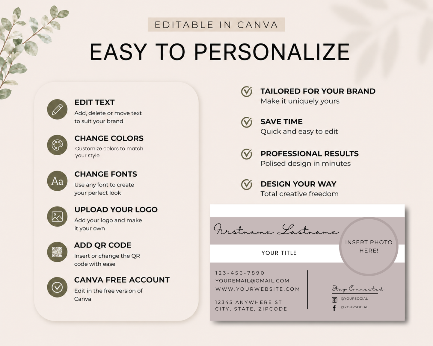 Modern Business Card | Canva Template