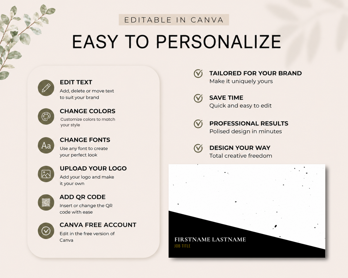 Minimalist Business Card | Canva Template