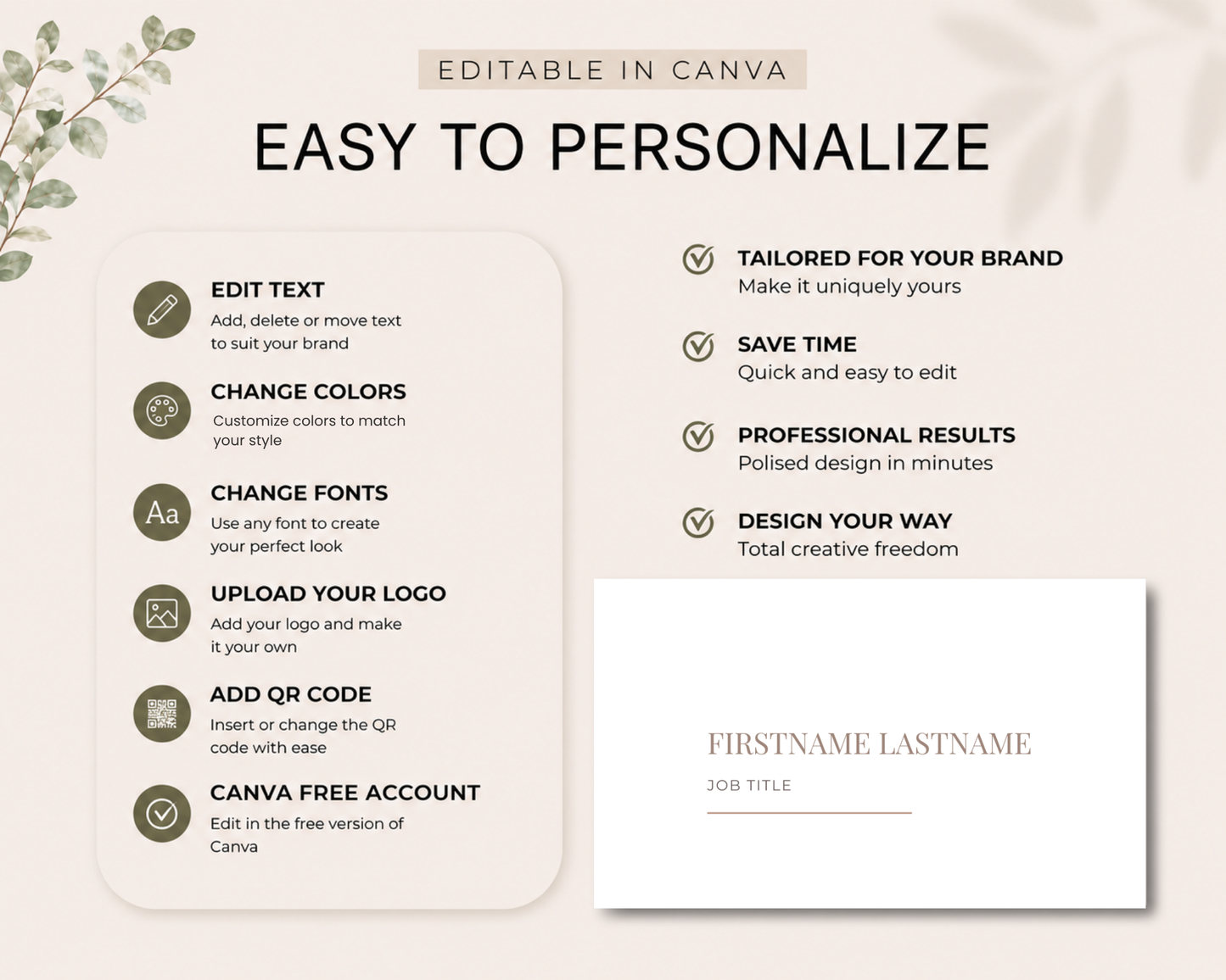Minimal Business Card | Canva Template