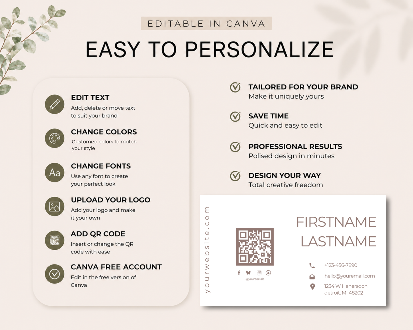 Modern Business Card | Canva Template
