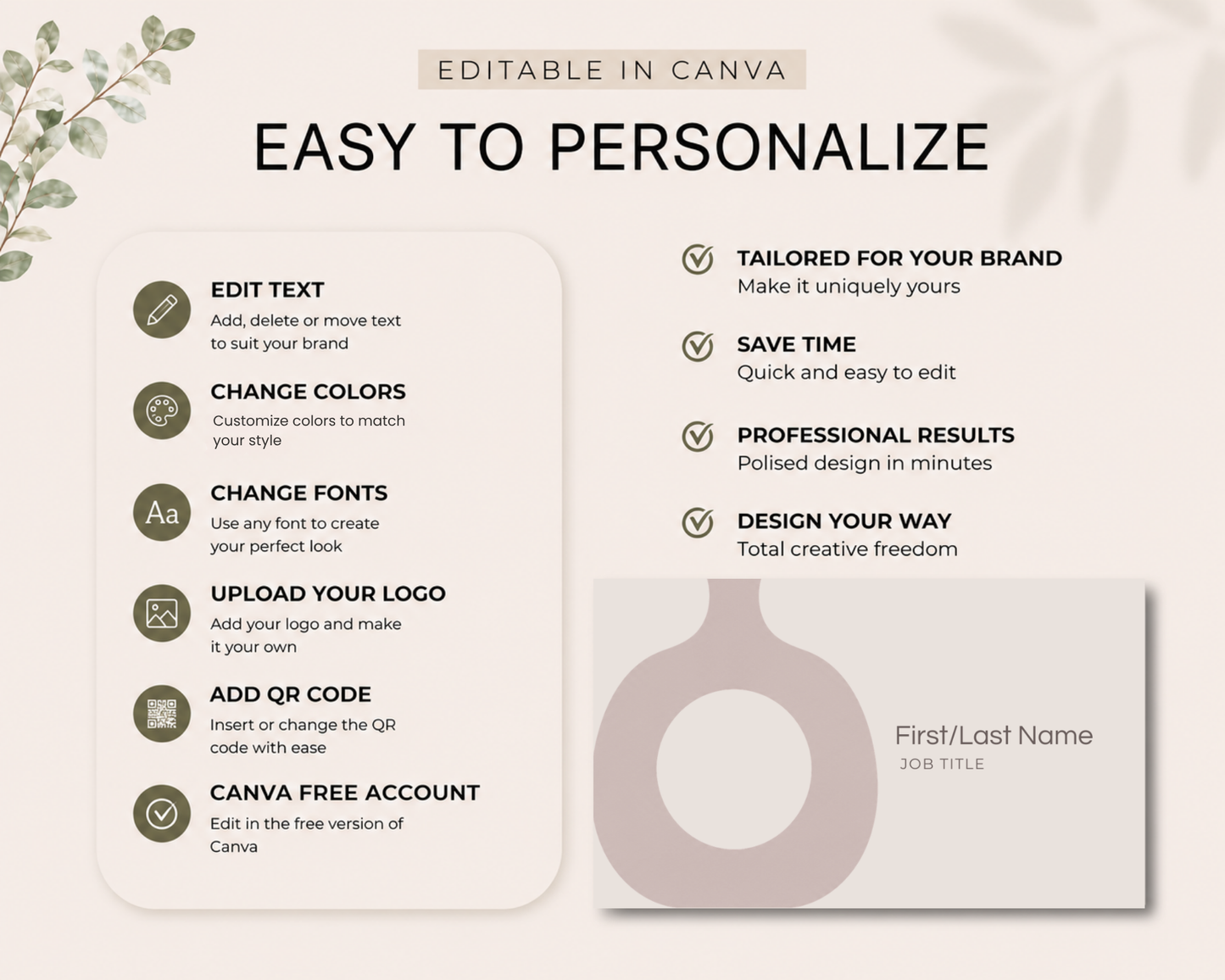 Minimal Business Card | Canva Template