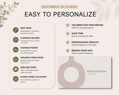 Minimal Business Card | Canva Template