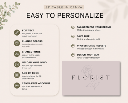 Floral Business Card | Canva Template