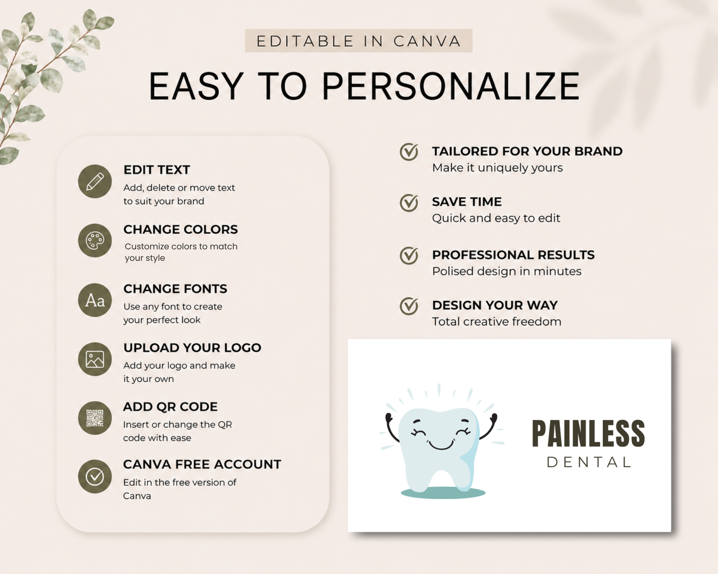 Dental Business Card | Canva Template