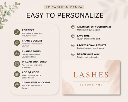 Lash Artist Business Card | Canva Template