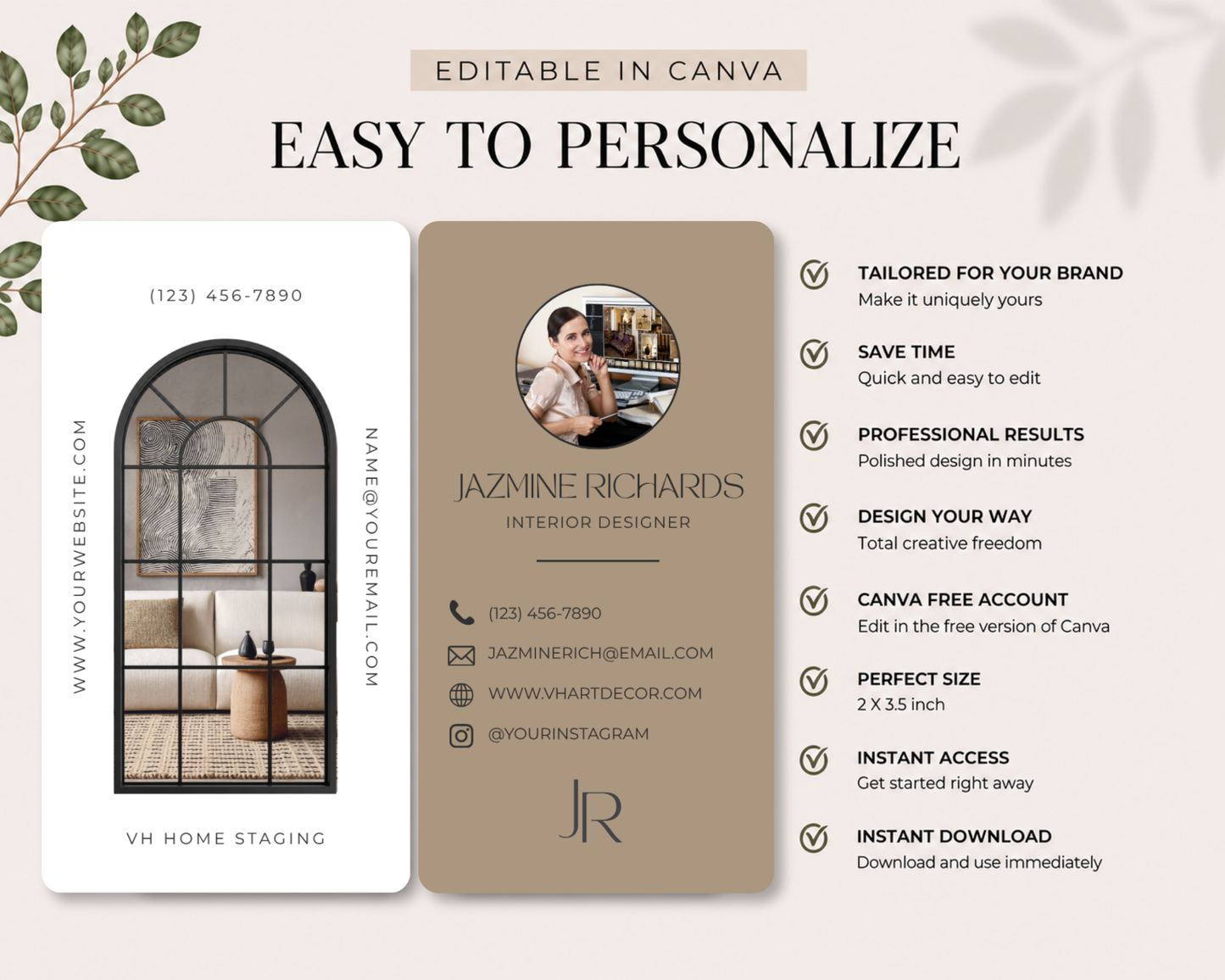 Interior Designer Business Card | Canva Template