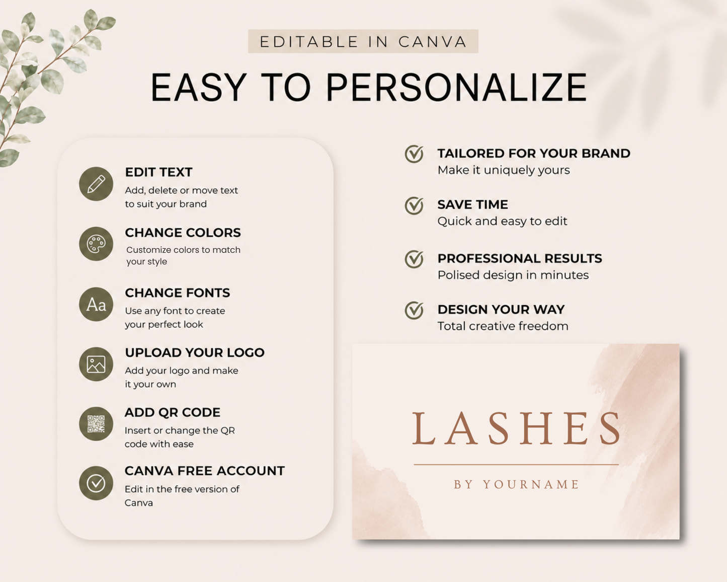 Lash Artist Business Card | Canva Template