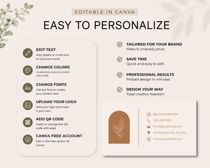 Terracotta Minimalist Business Card | Canva Template