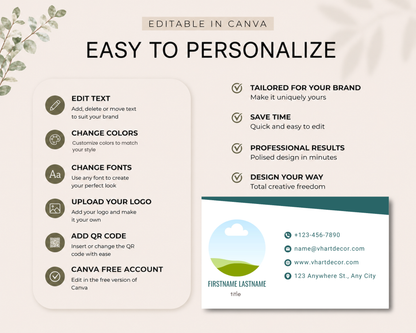 Minimal Business Card | Canva Template