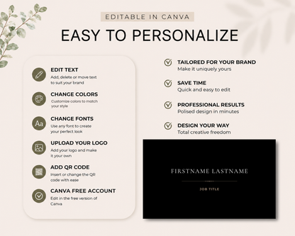 Modern Business Card Template | Canva Template