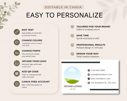 Minimal Business Card | Canva Template