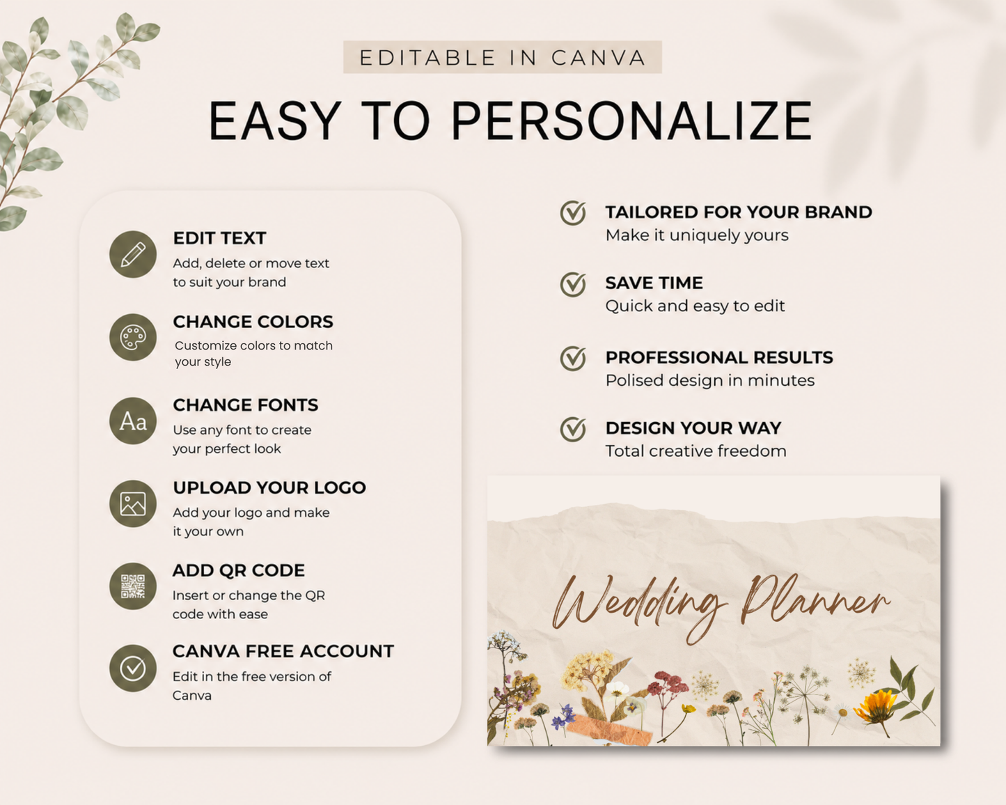 Wedding Planner Business Card | Canva Template
