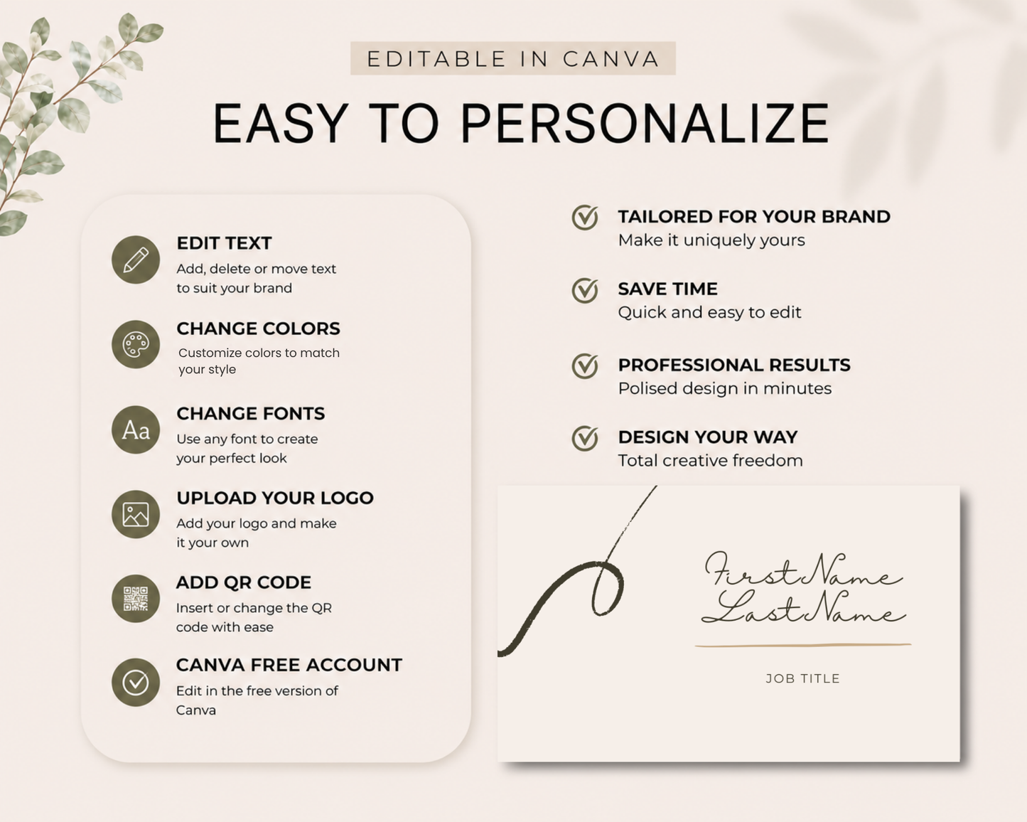 Minimalist Business Card | Canva Template