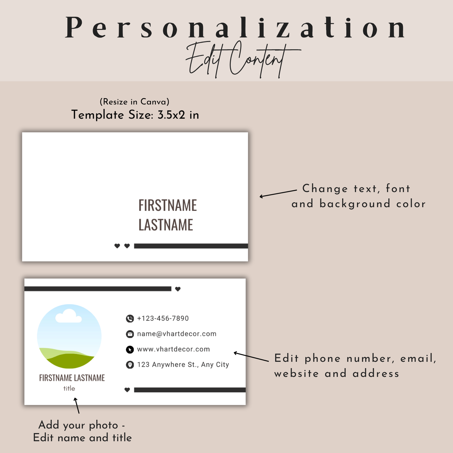 Modern Minimal Business Card Template | Editable Canva Business Card