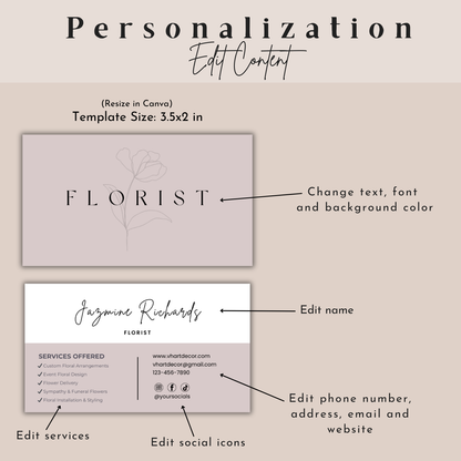 Floral Business Card Template | Florist