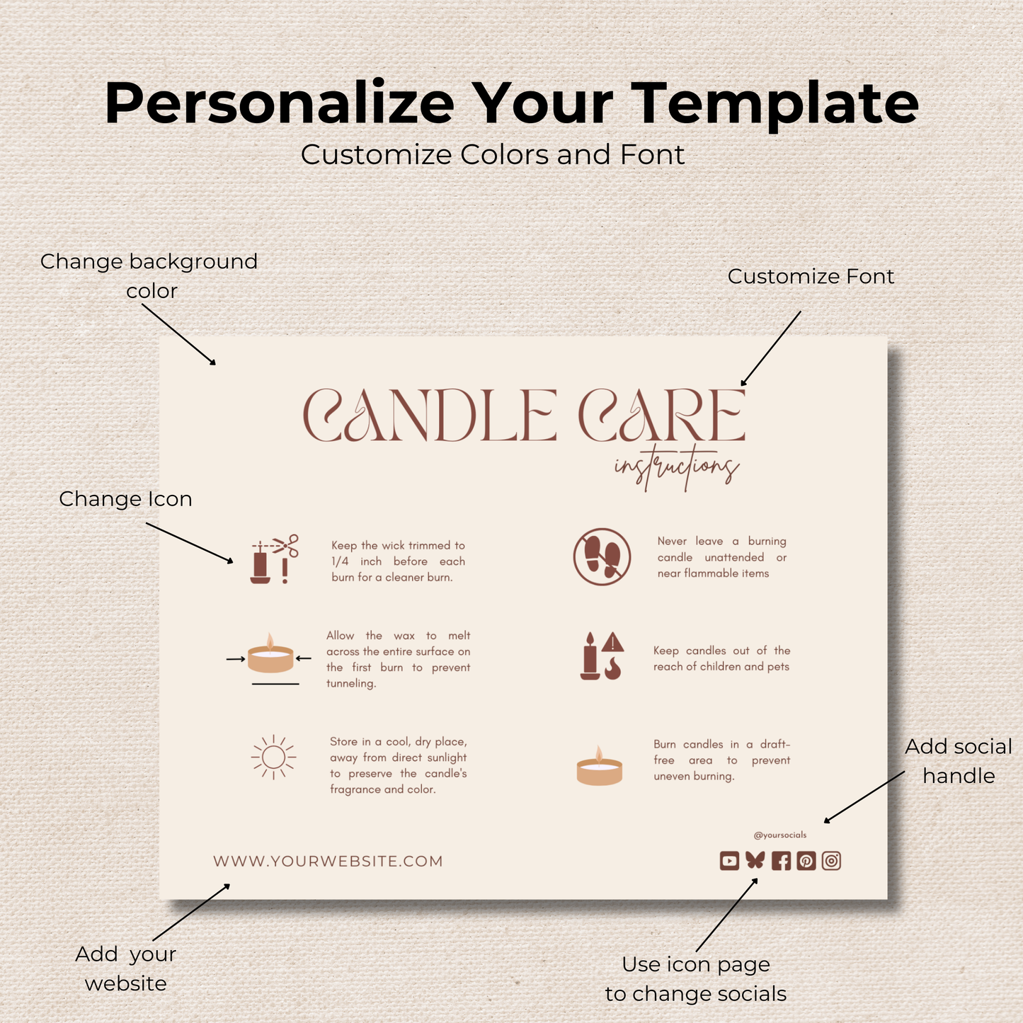 Candle Care Card | Candle Instructions | Candle Care Template