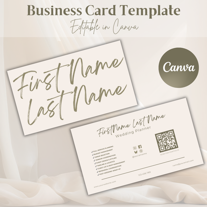 Wedding Planner Business Card | Wedding Planner Card | Canva Template