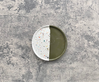 Flat Circle Tray | Green + Terrazzo