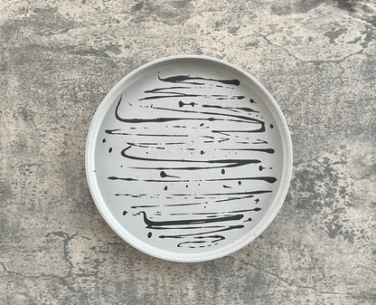 Medium Circle Tray | Grey & Black