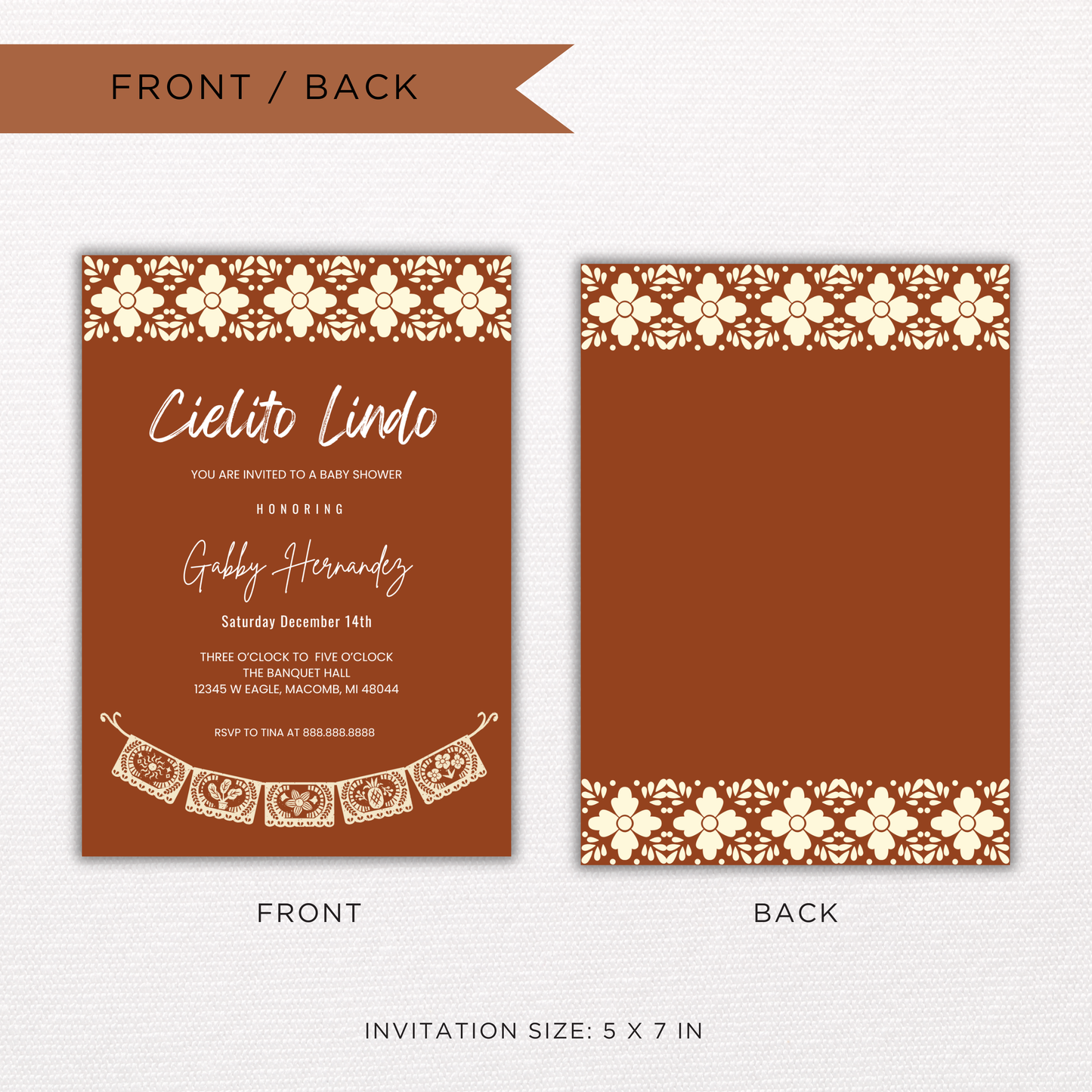 Cielito Lindo Baby Shower Invite | Canva Template