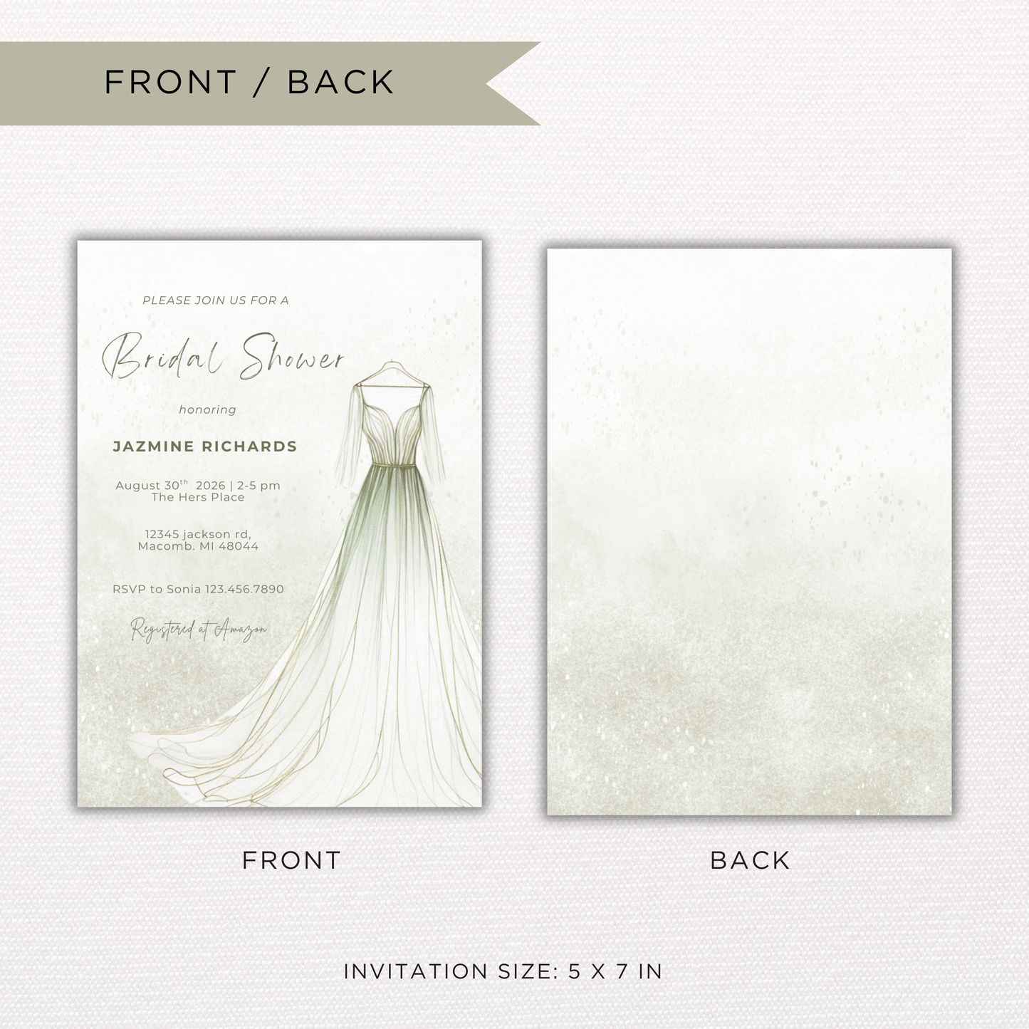 Bridal Shower Invitation | Canva Template