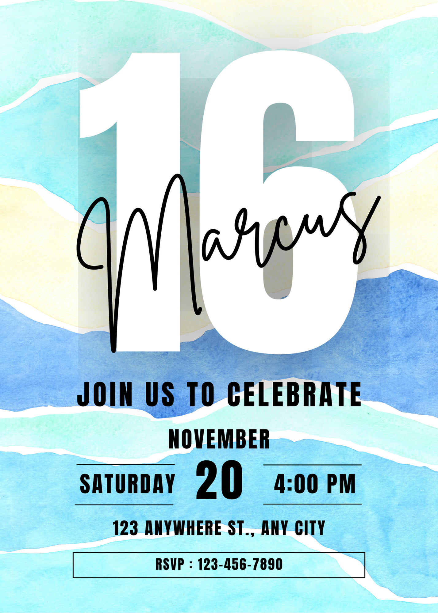 Blue Milestone Birthday Invite | Canva