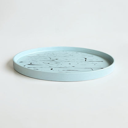 Large Circle Accent Tray | Light Blue & Black