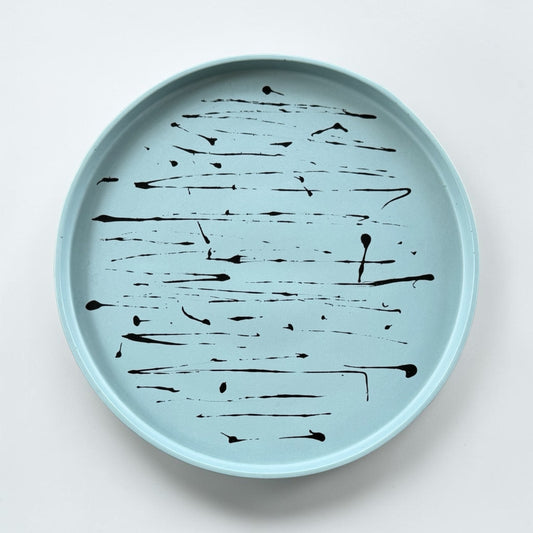 Large Circle Accent Tray | Light Blue & Black