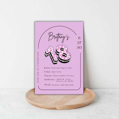18th Birthday Invite | Canva Template