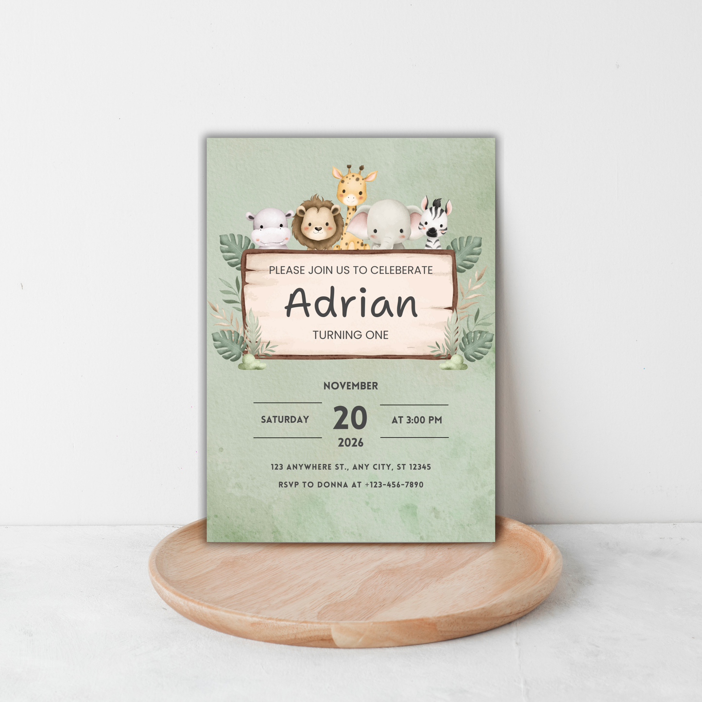 Jungle Birthday Invite | Canva Template