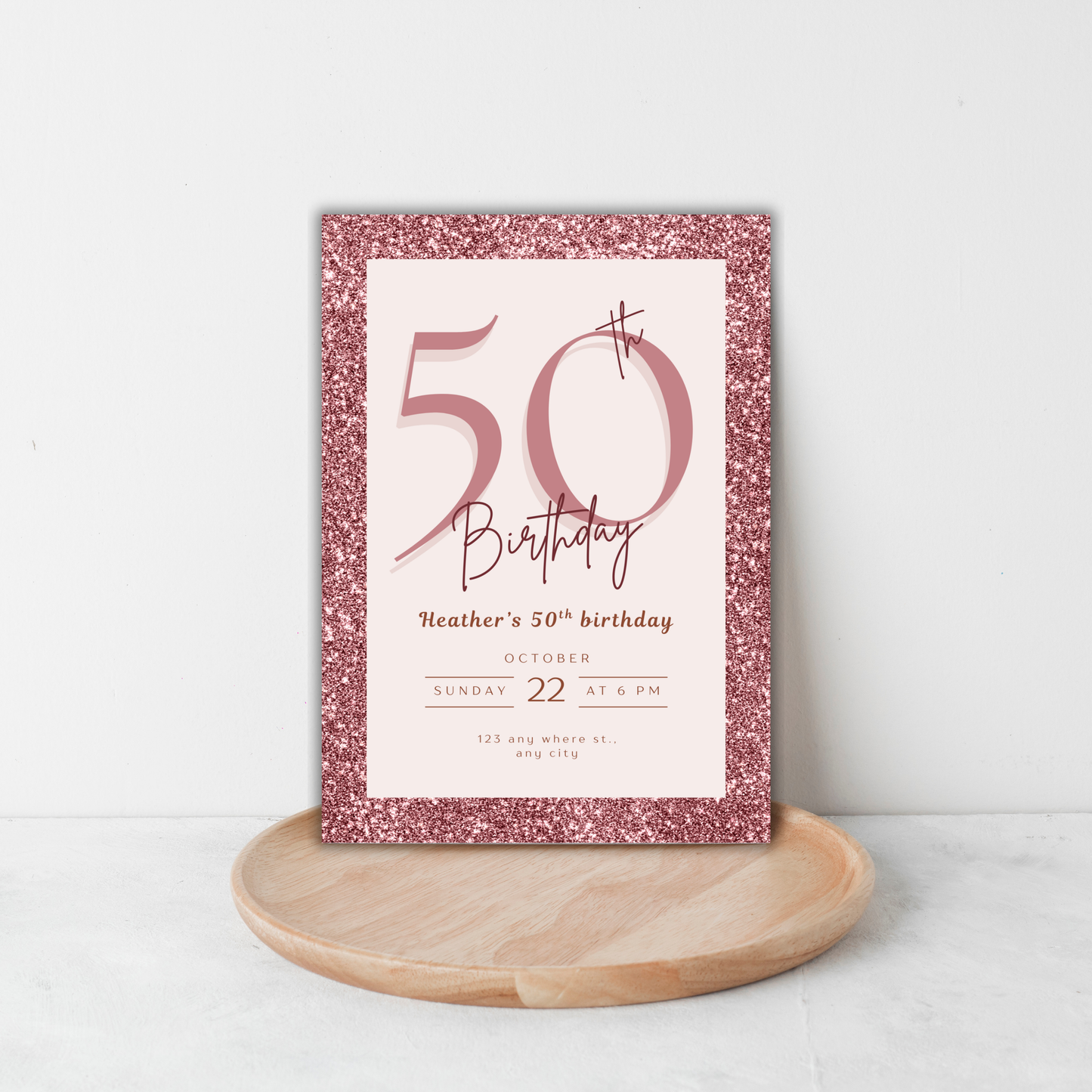 Milestone Invite - Glitter Theme | Canva Template