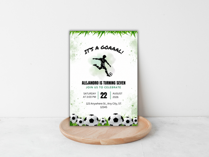 Soccer Theme Birthday Green | Canva Template