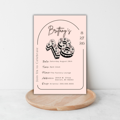 18th Birthday Invite | Canva Template