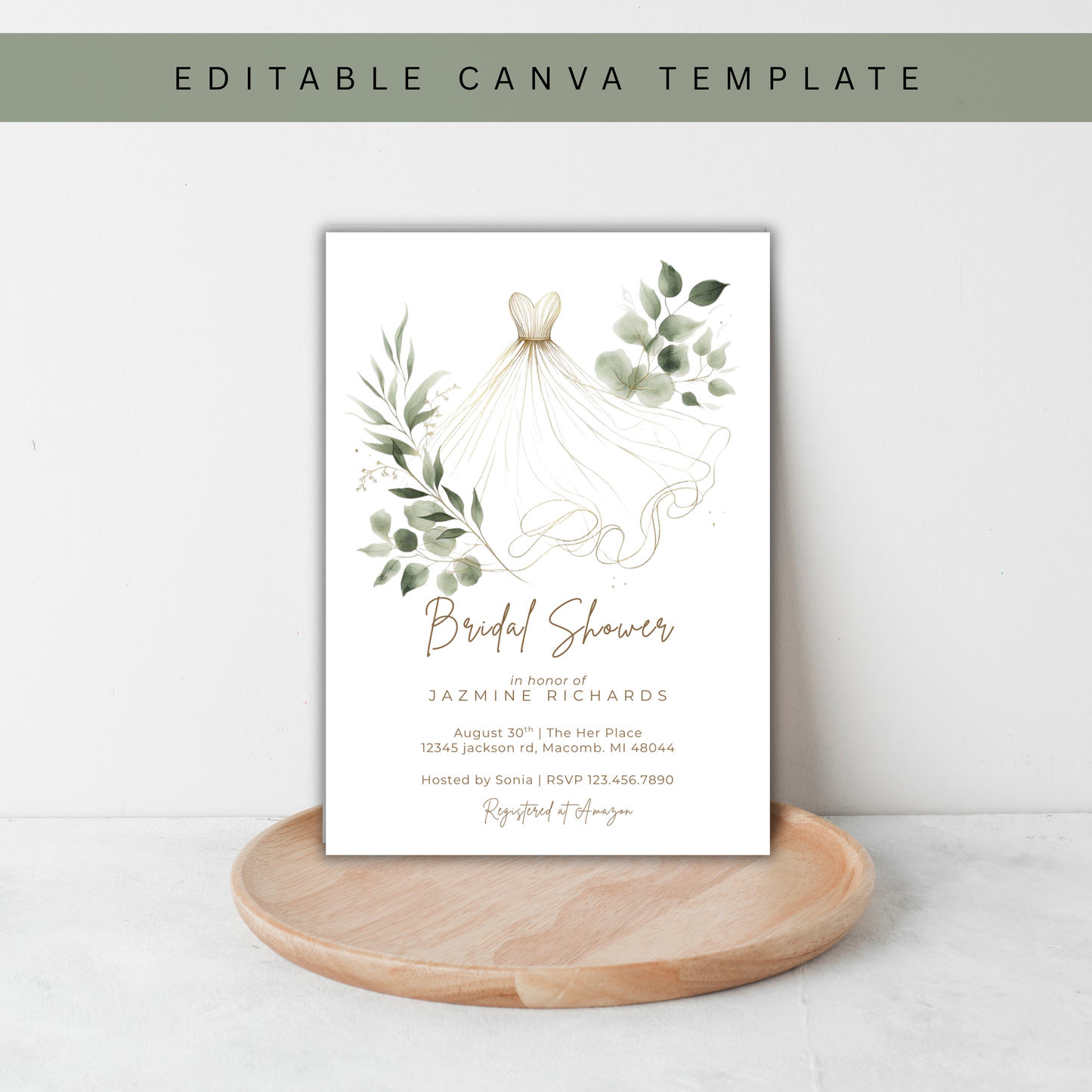Bridal Shower Invitation | Canva Template